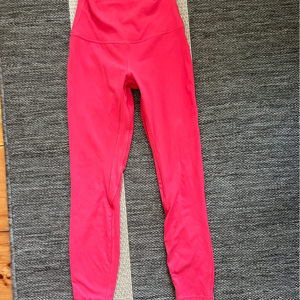 Pink lululemon align leggings. Double lined. Size 4. 25 inch.